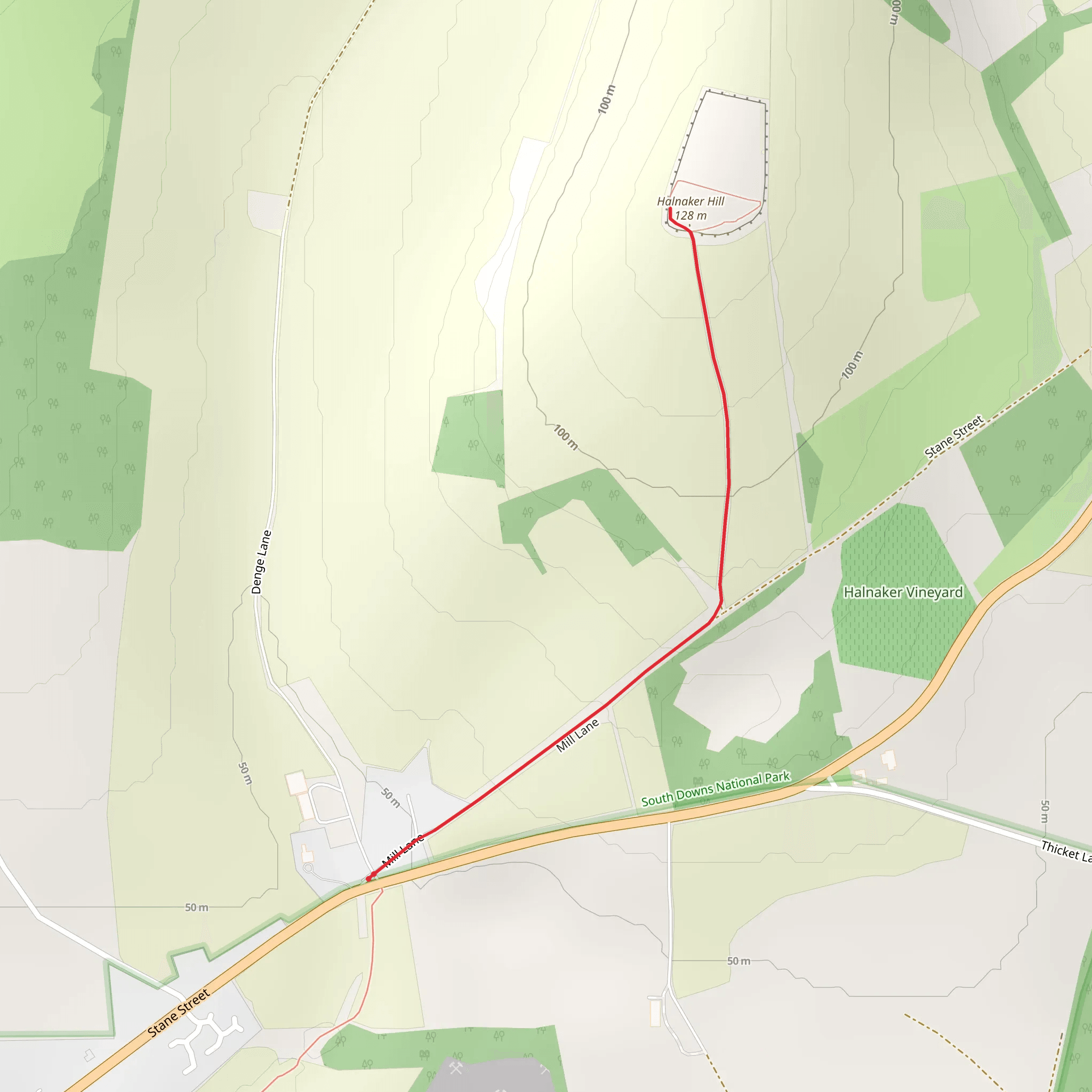 Halnaker Mill Walk mobile static map