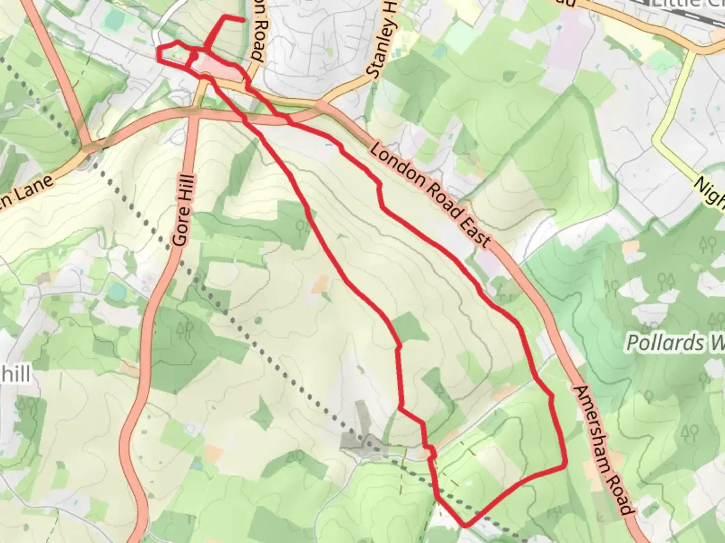 An image depicting the trail Chiltern Heritage Trail and Day's Wood and its surrounding area.