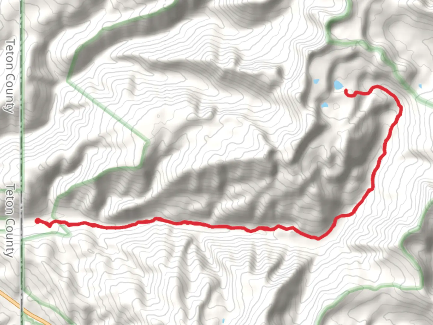 An image depicting the trail Moose Lake via Moose Creek Trail and its surrounding area.