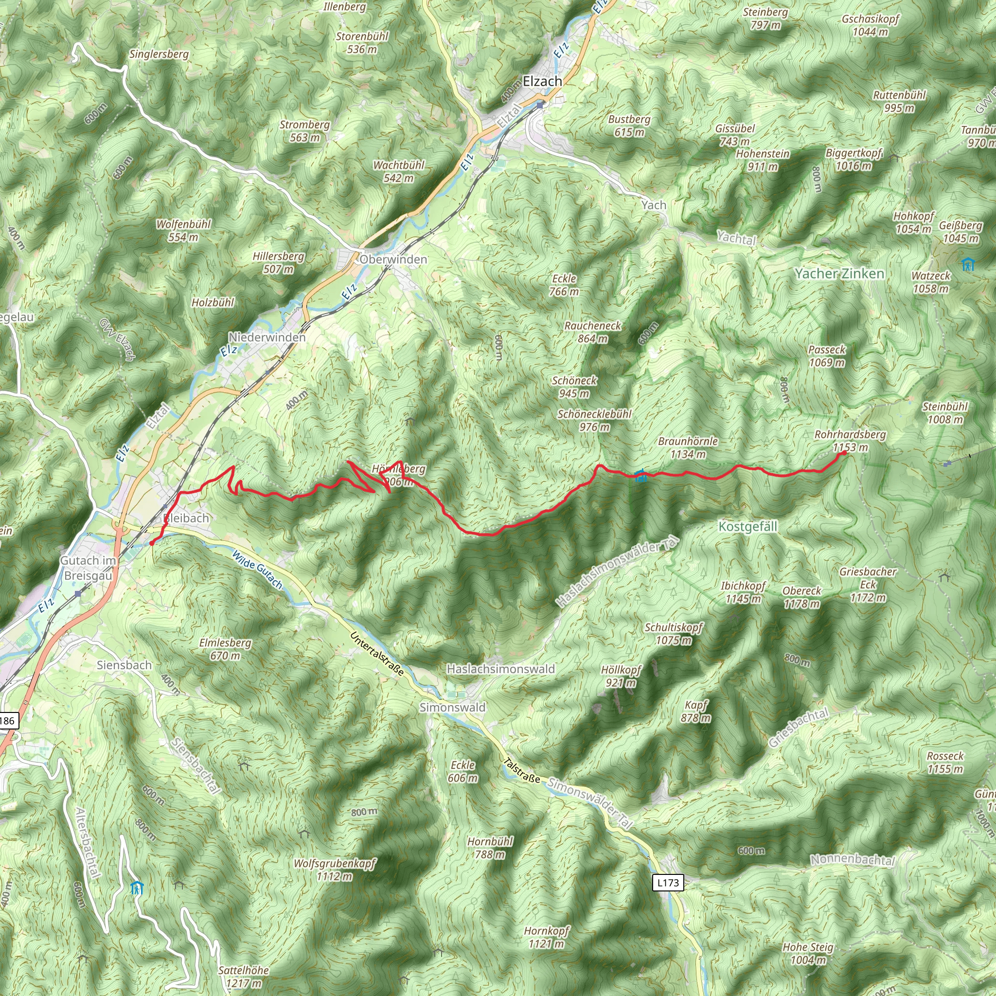 Bleibach - Yacher Hoehe mobile static map