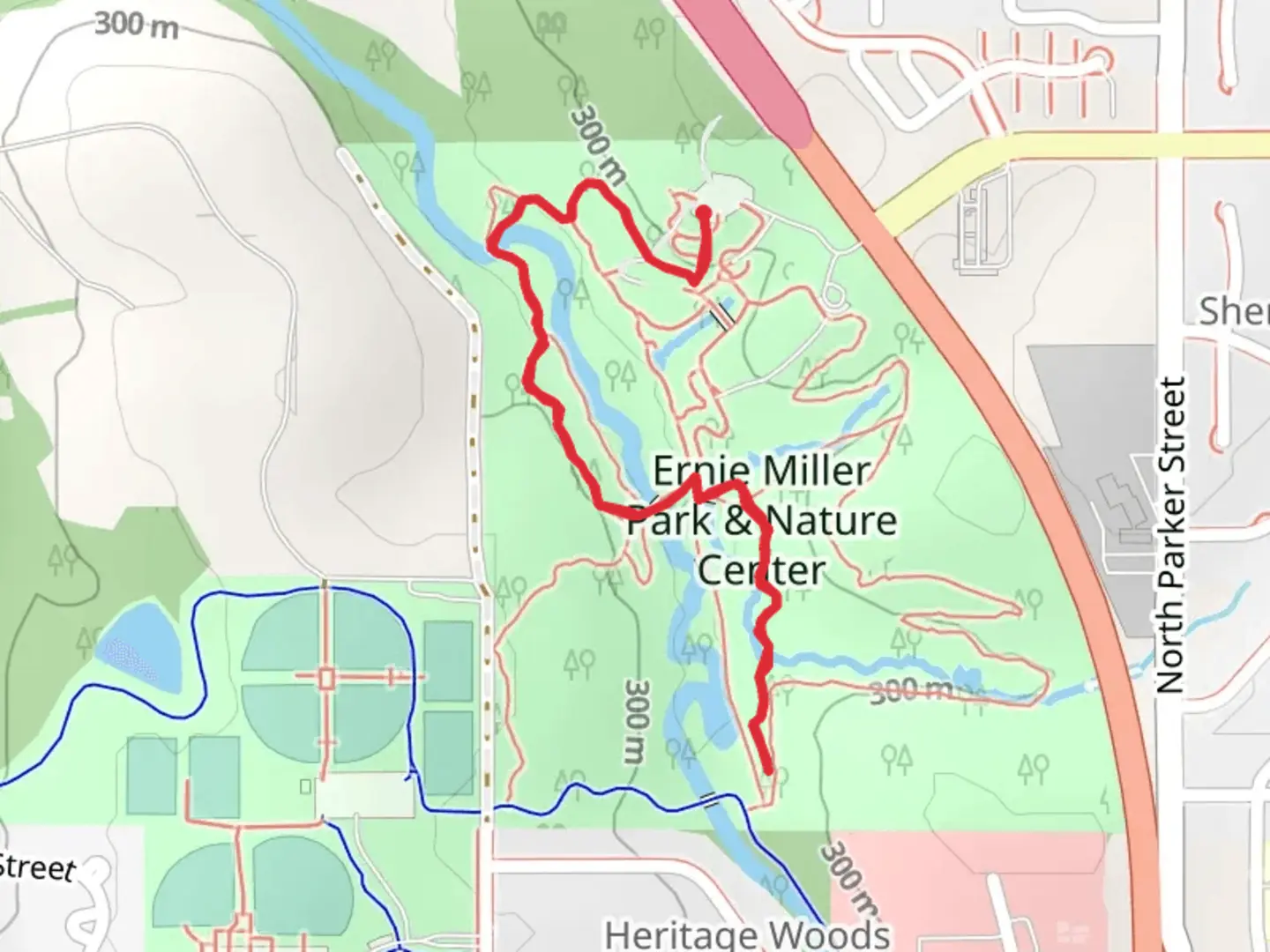 An image depicting the trail Bittersweet Trail and Upper Ridge Trail and its surrounding area.