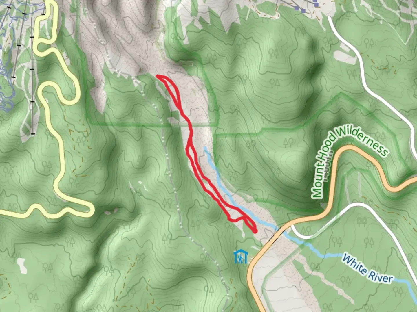 An image depicting the trail Loop along White River and its surrounding area.