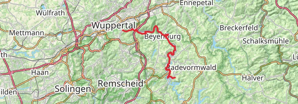 Wupperweg stage 3 Map