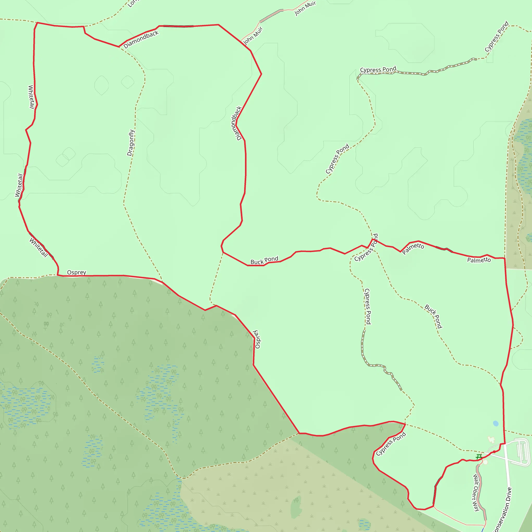 Cypress Pond and Diamondback Loop mobile static map