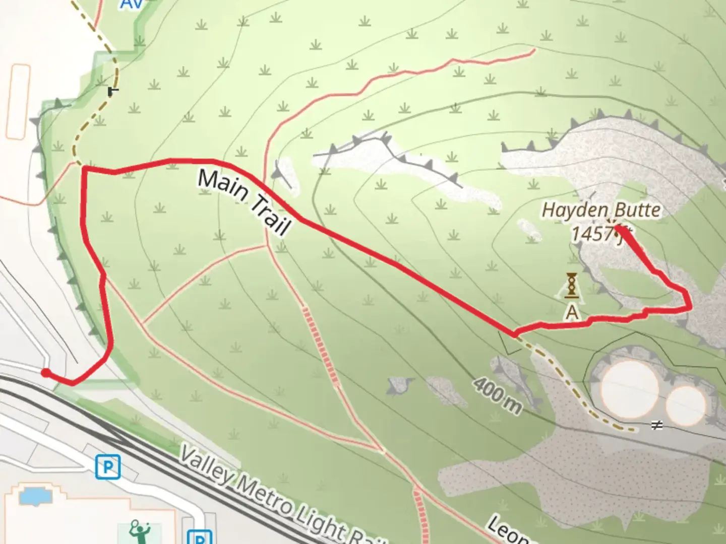 An image depicting the trail Hayden Butte and its surrounding area.
