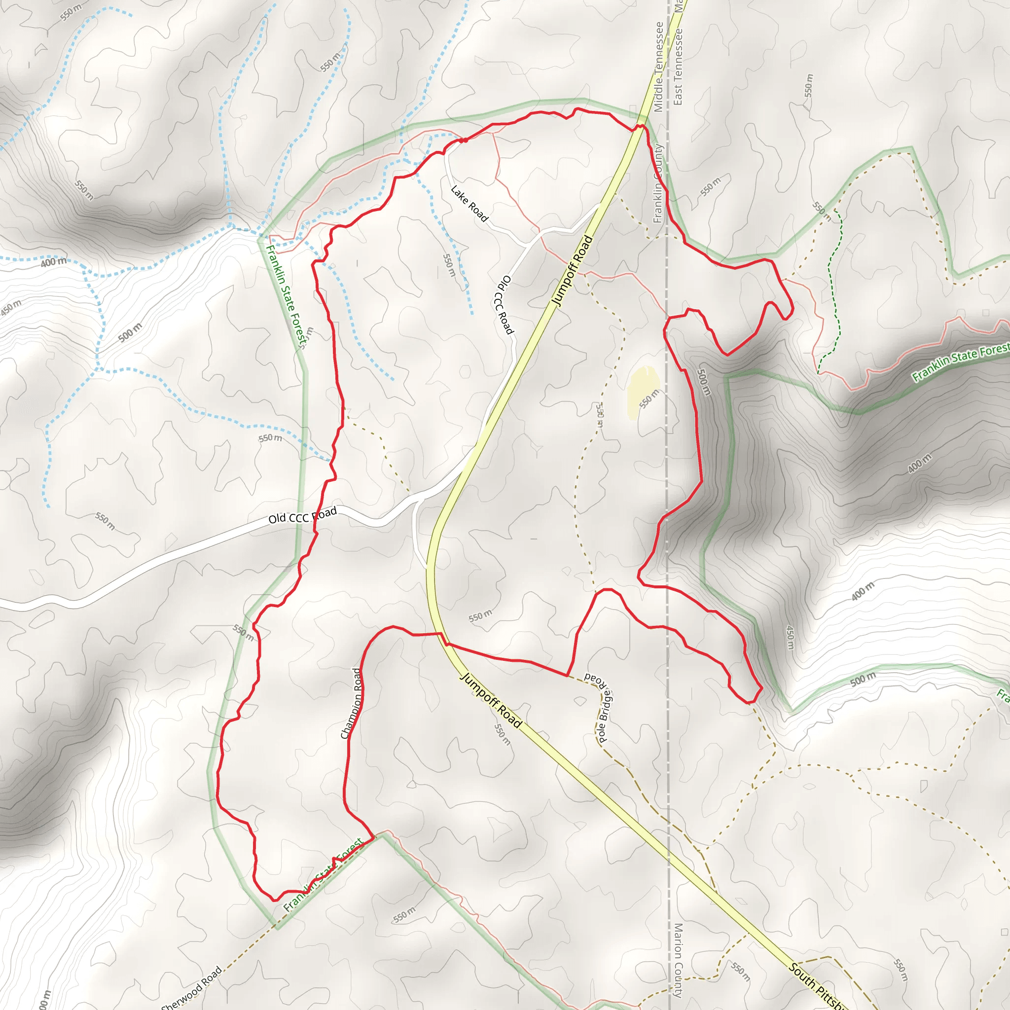 Hiking Trail and Fern Loop mobile static map