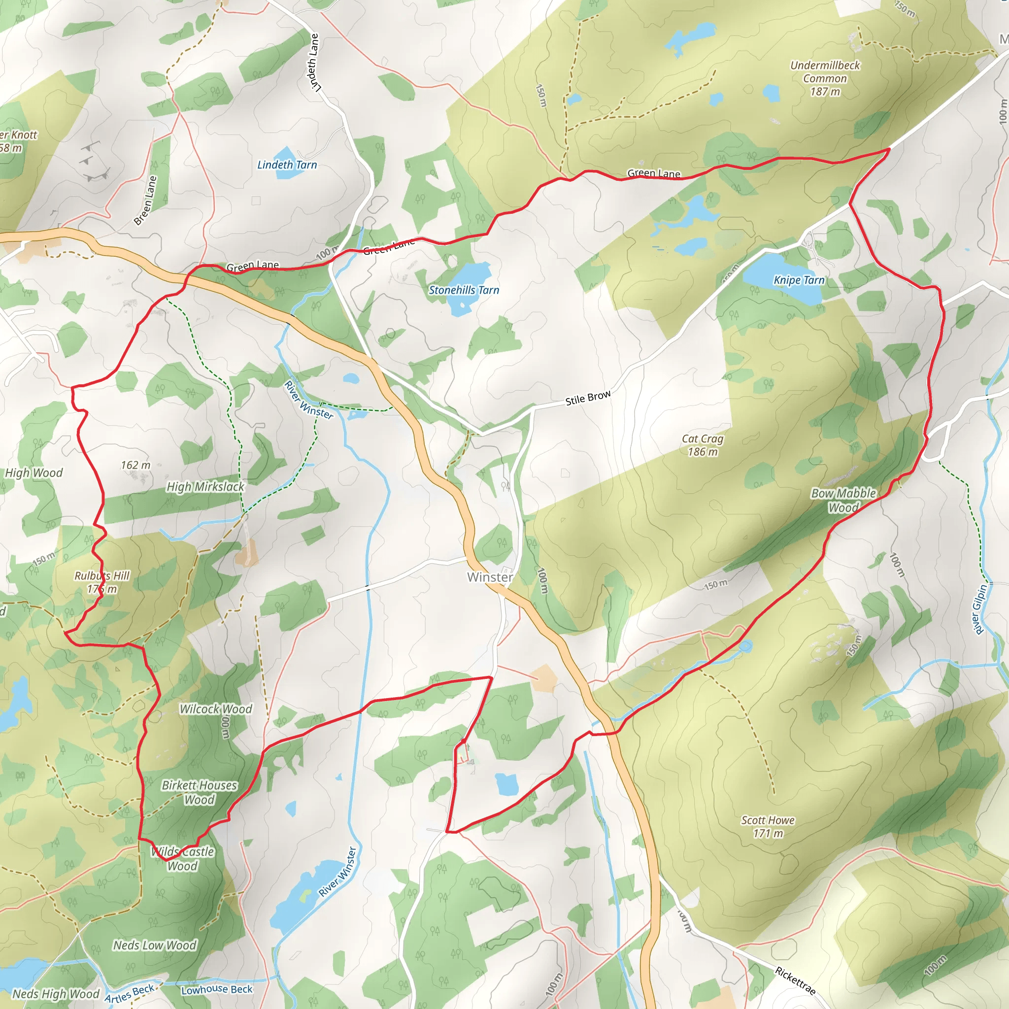 Winster Circular Walk mobile static map