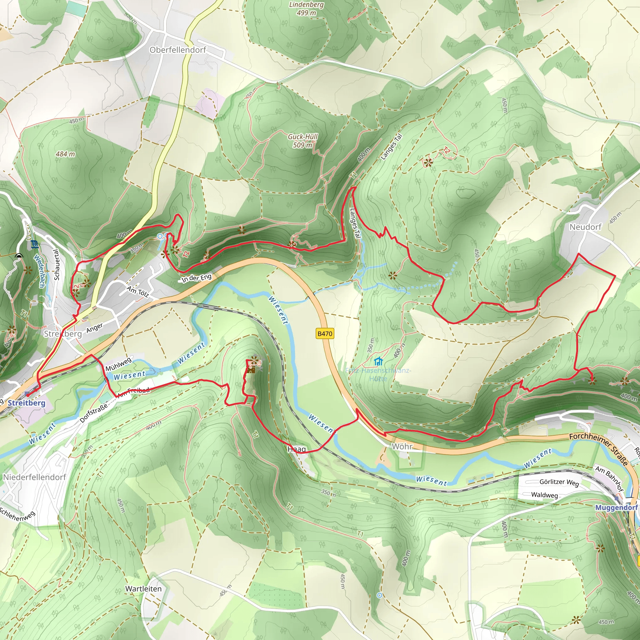 Neideck Castle, Brunhildenstein and Burgruine Streitburg Loop mobile static map