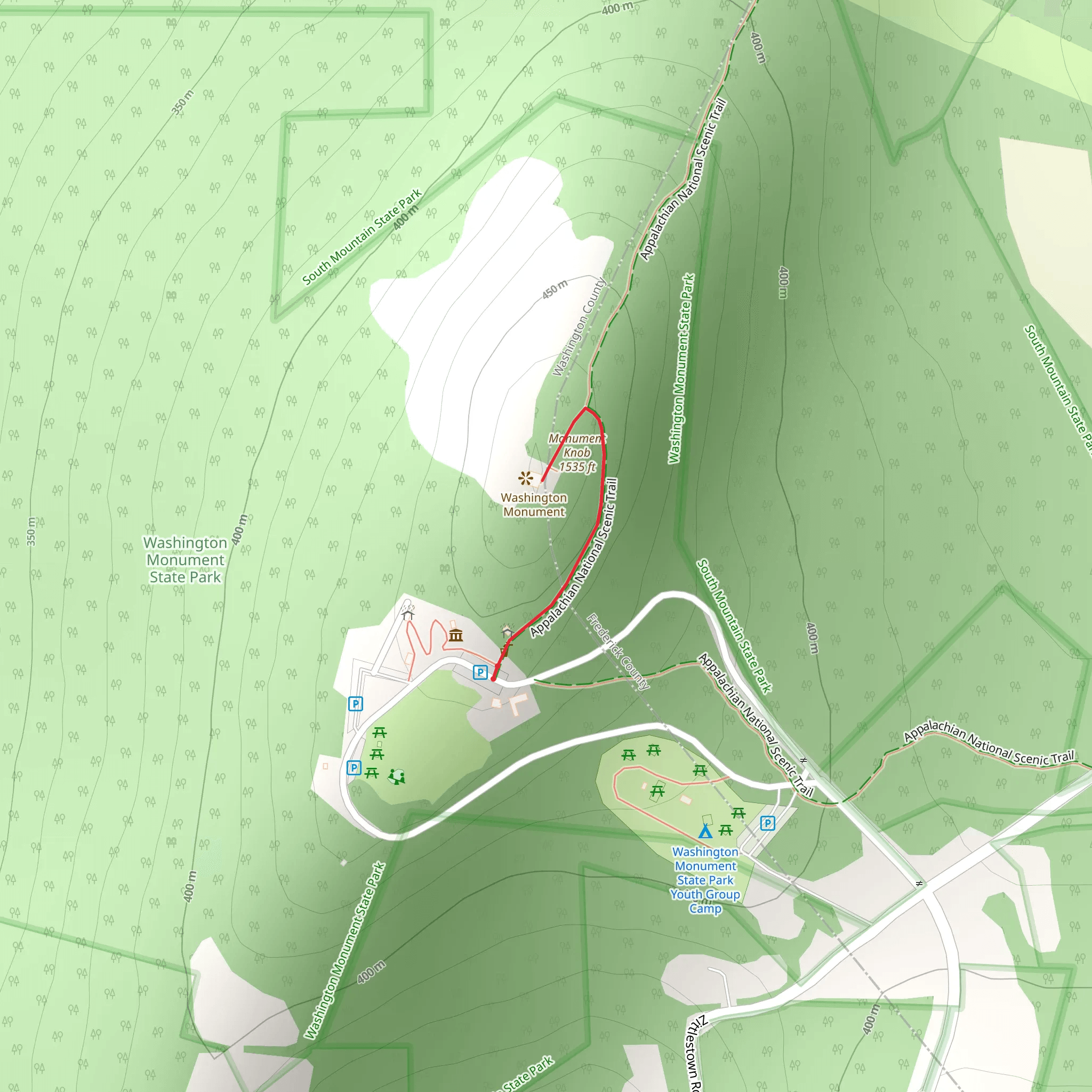 Monument Knob Short Walk mobile static map