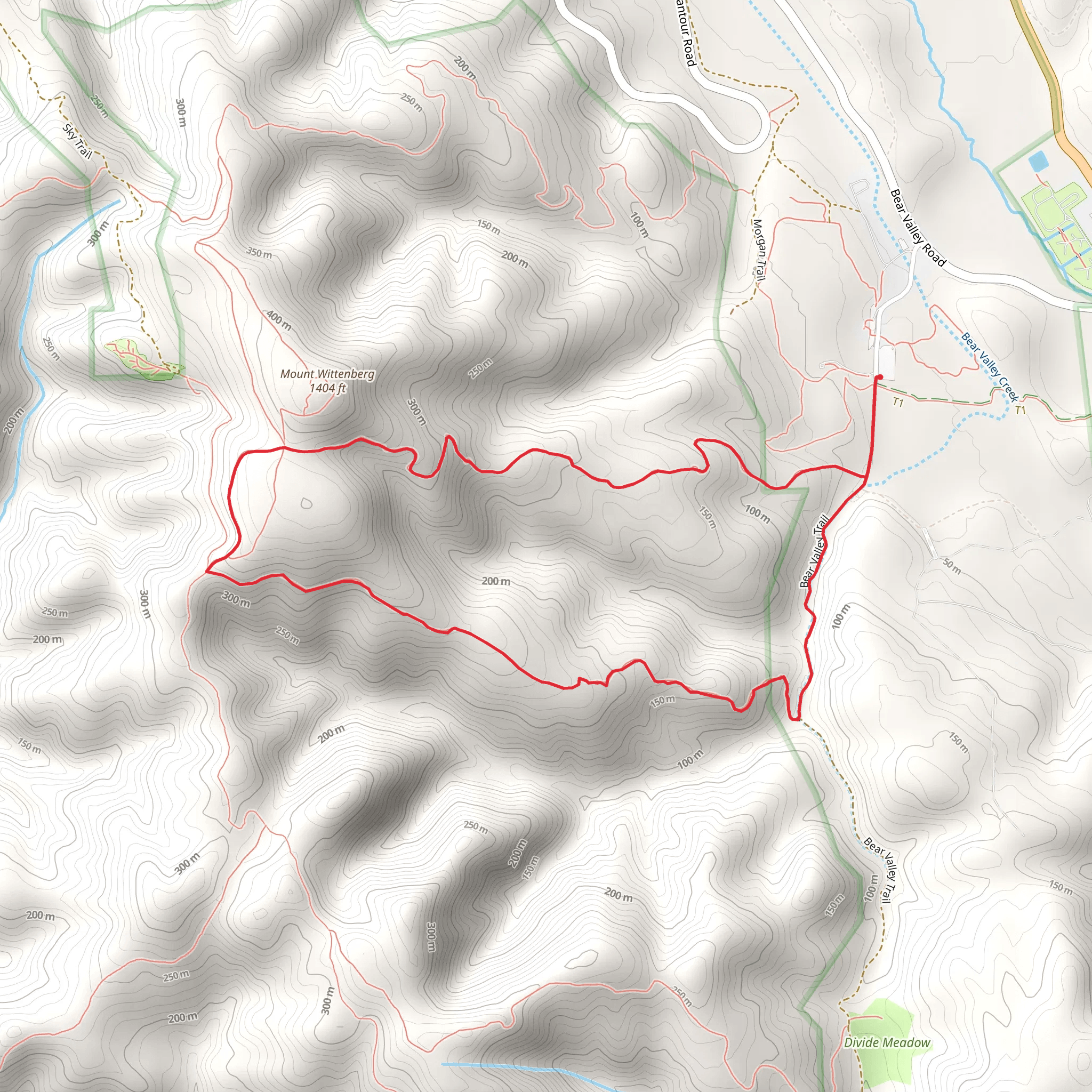 Mount Wittenberg Loop Trail mobile static map