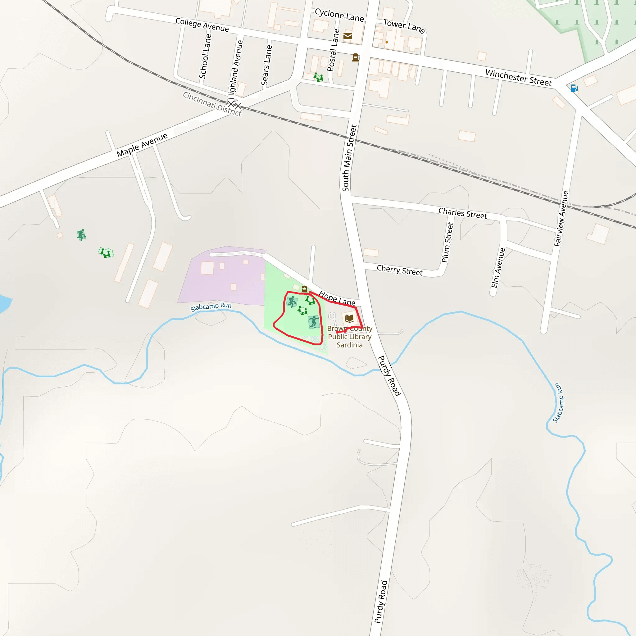 Veterans Community Park Loop mobile static map