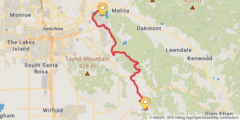 Bay Area Ridge Trail stage 12 Map