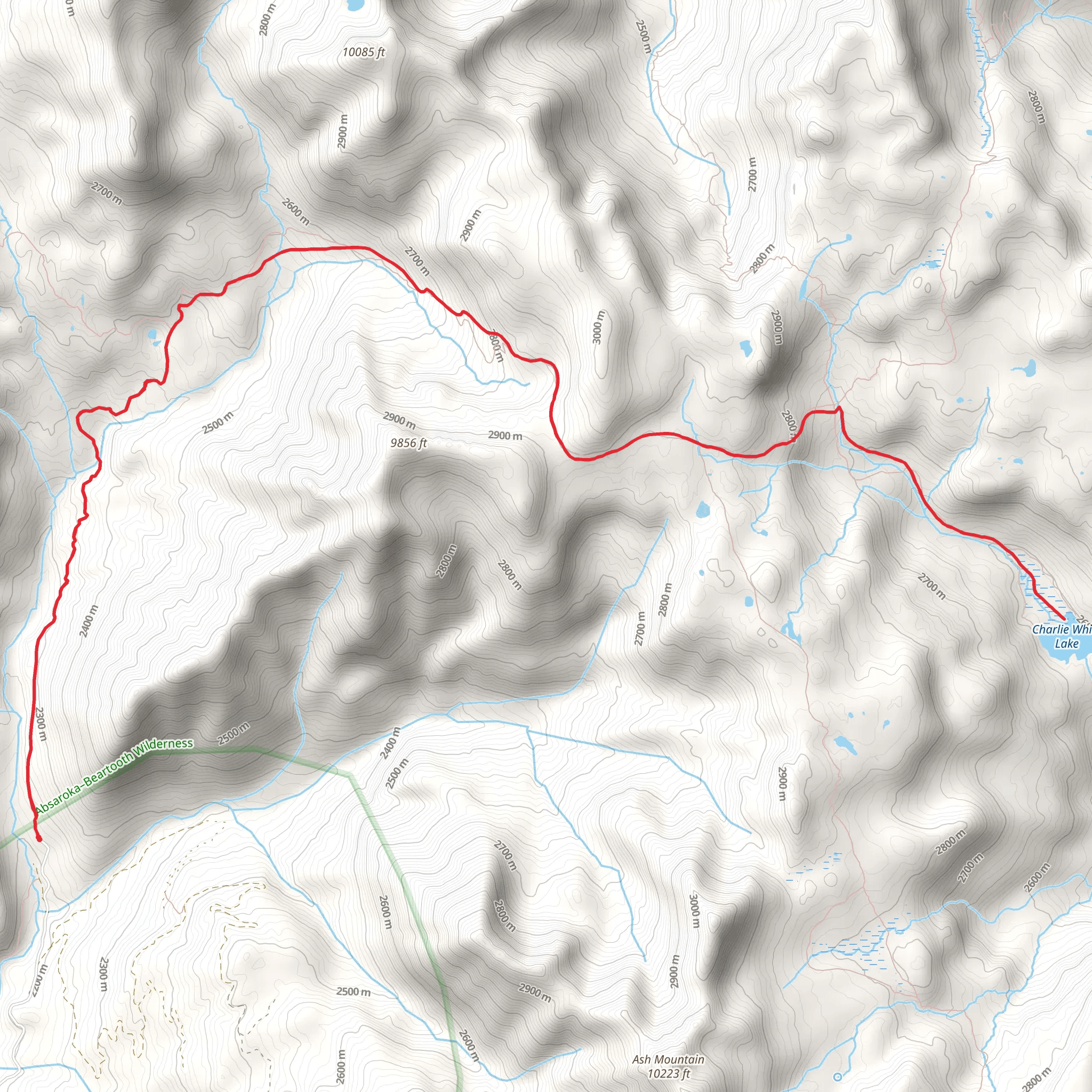 Horse Creek Divide Trail via Knox Lake Trail mobile static map