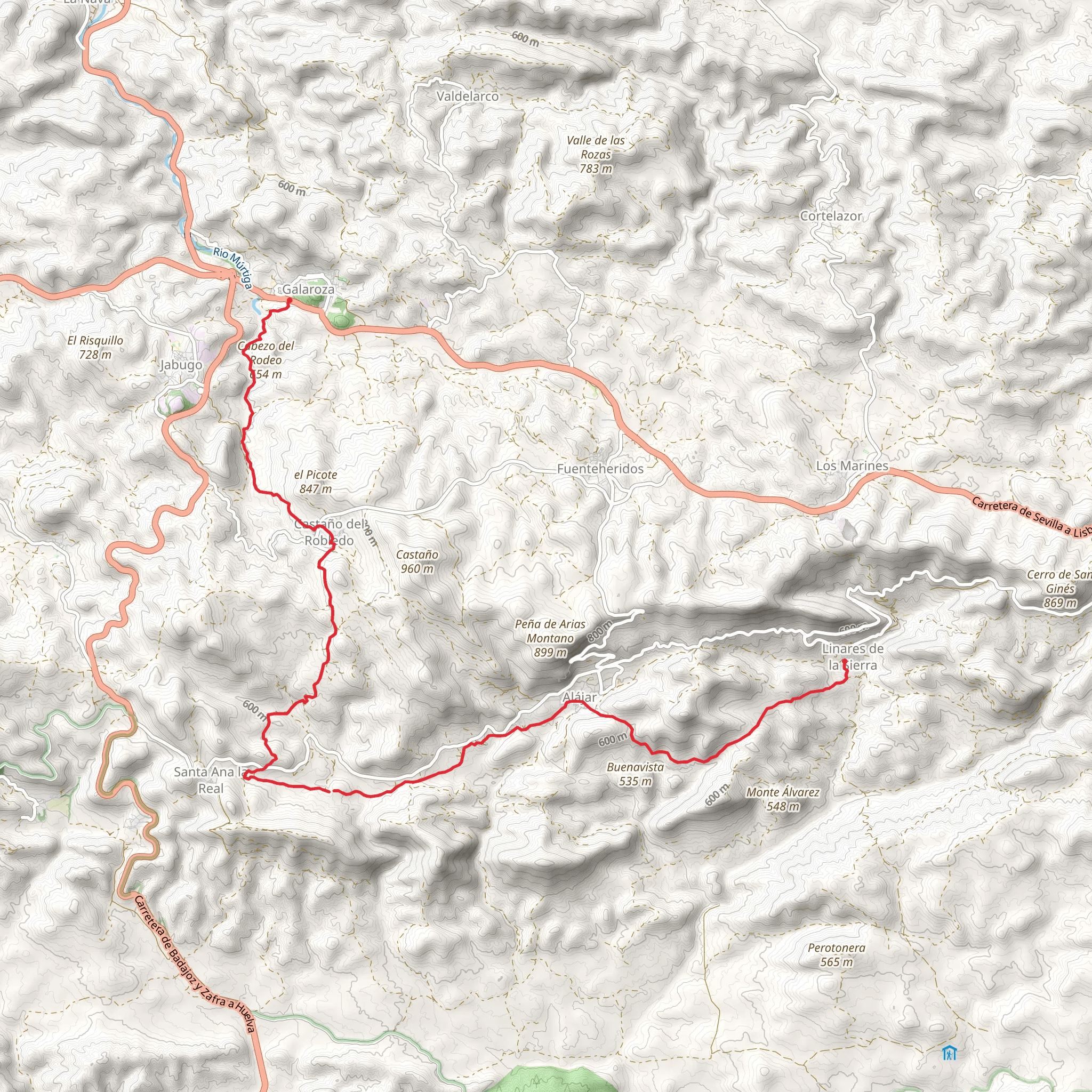 Linares de la Sierra - Galaroza mobile static map