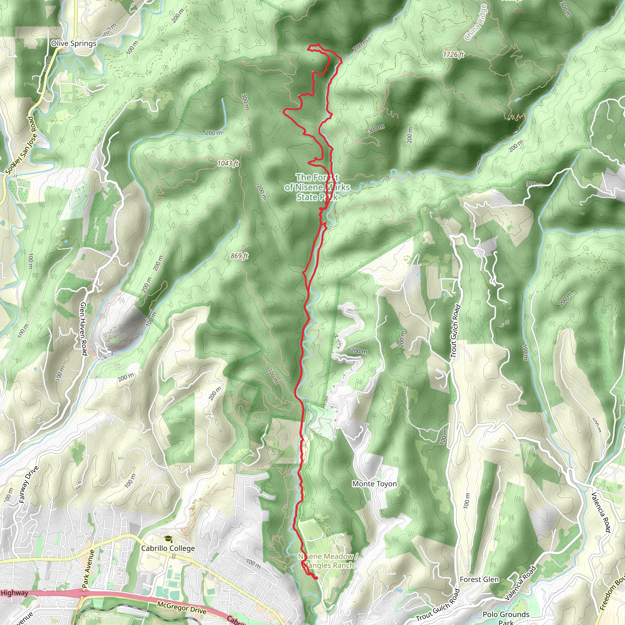 Aptos Rancho Trail mobile static map