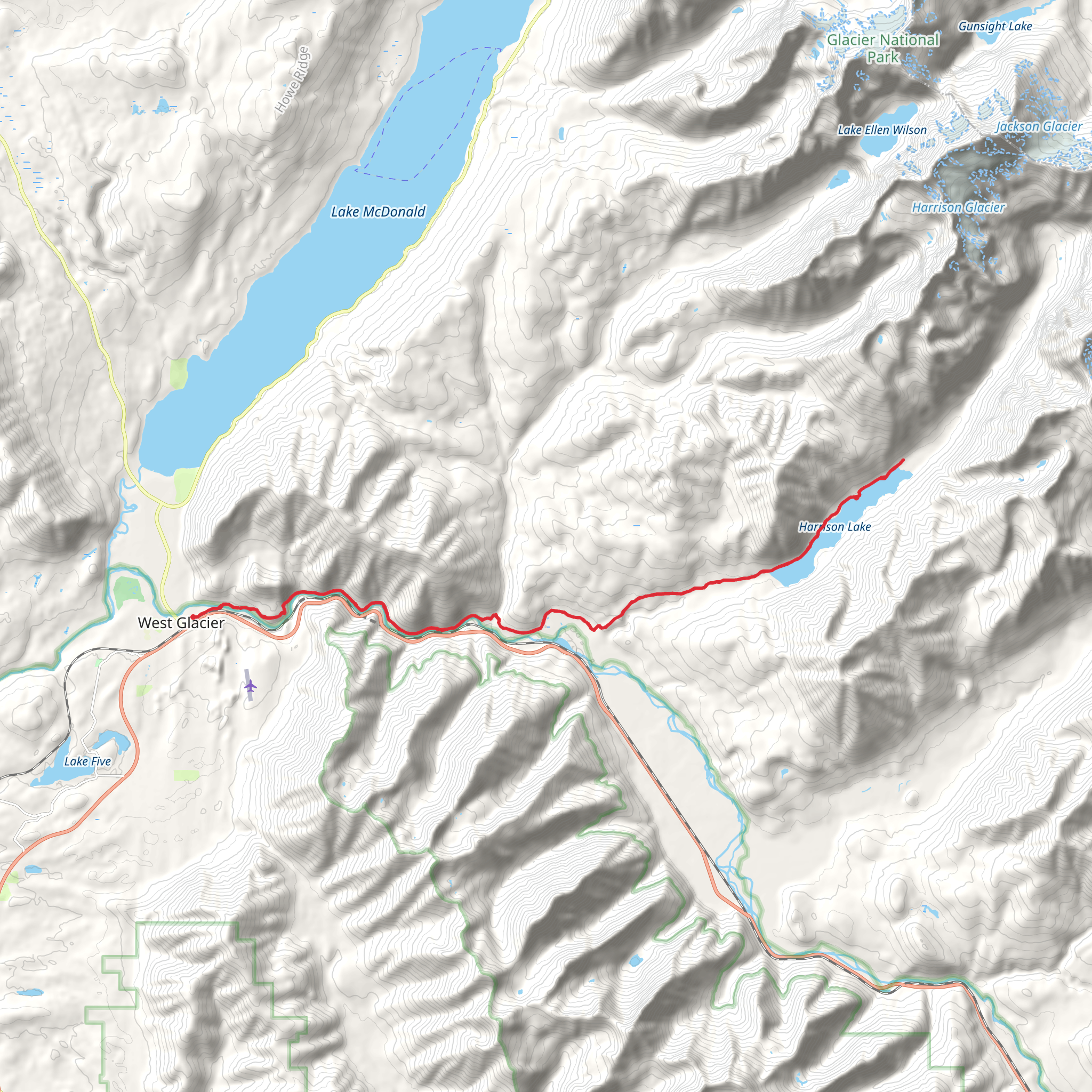 Harrison Lake via South Boundary Trail mobile static map