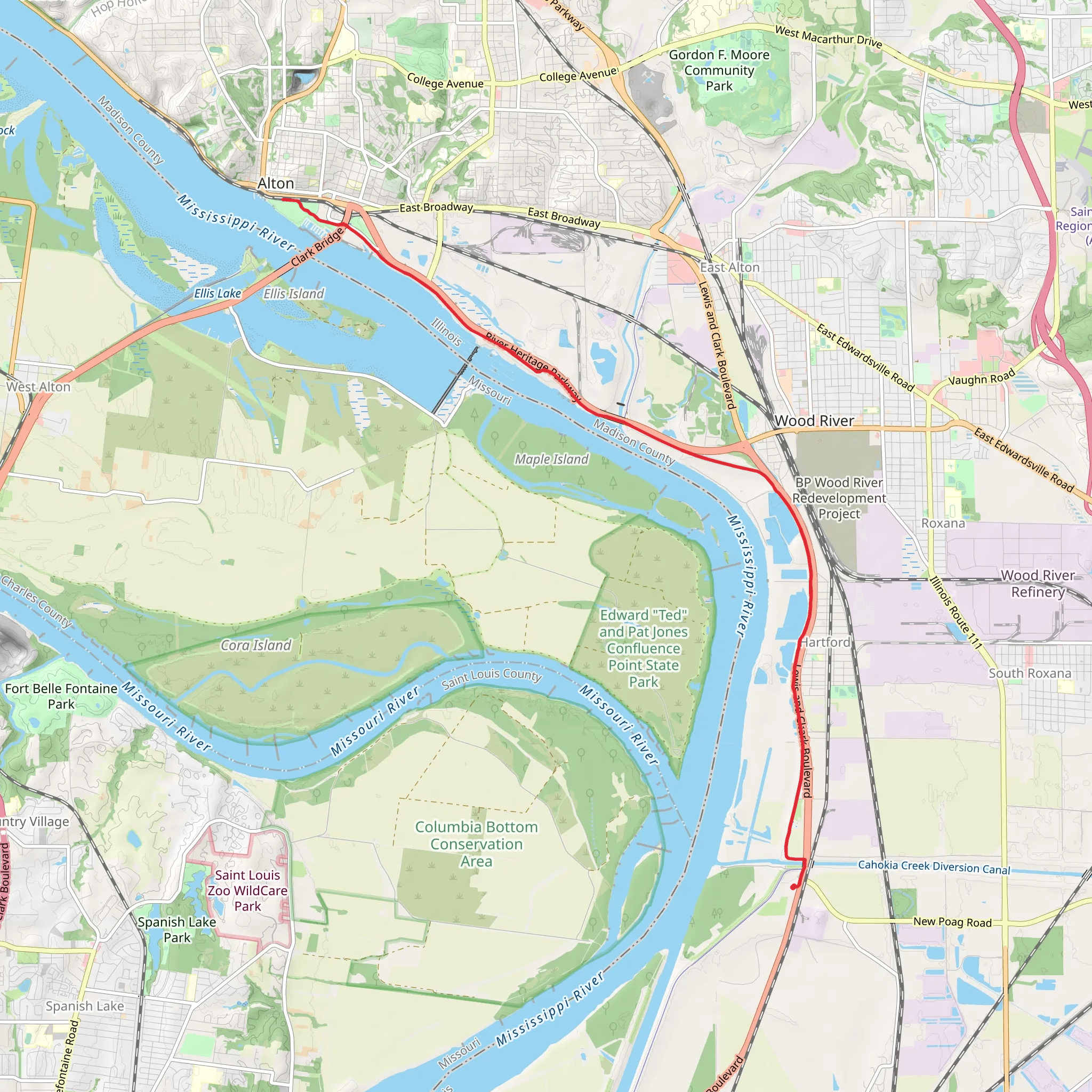 MCT confluence Trail mobile static map