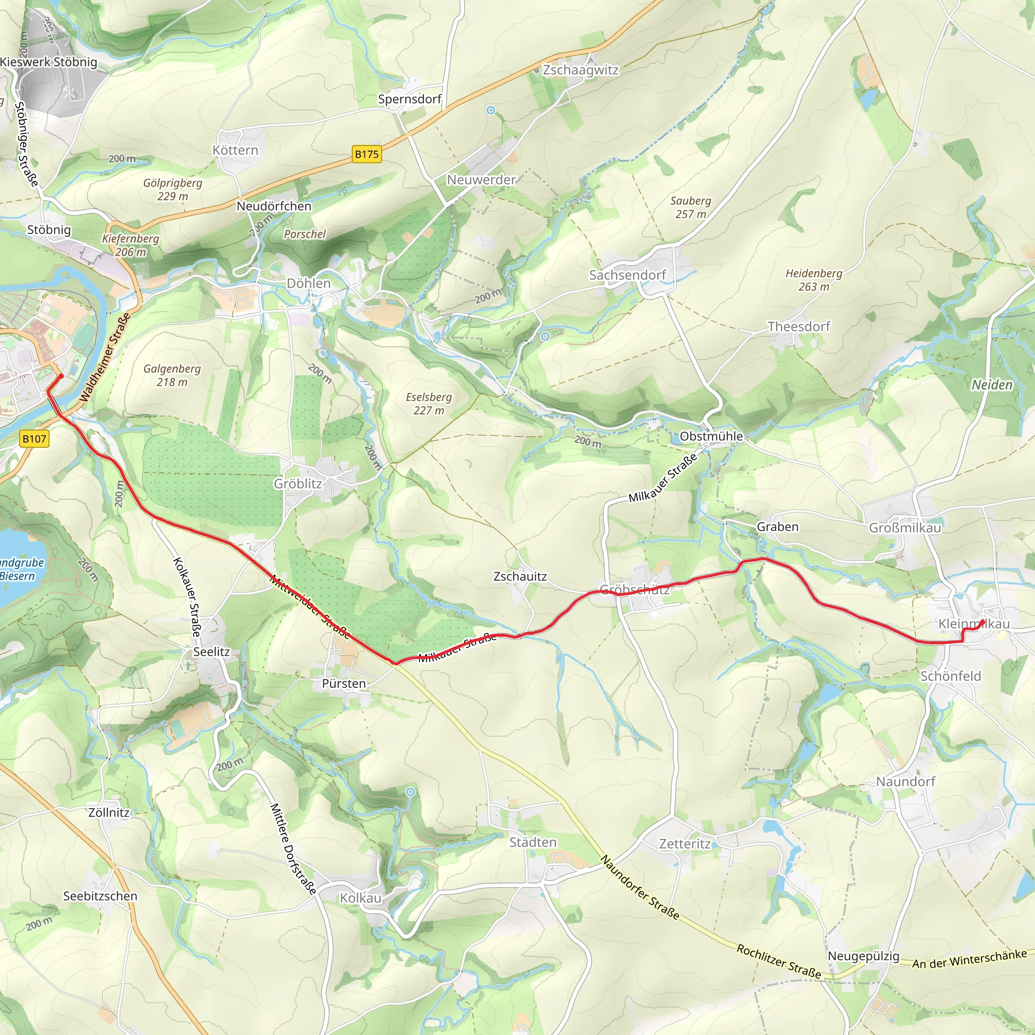 Kleinmilkau to Rochlitz Walk mobile static map