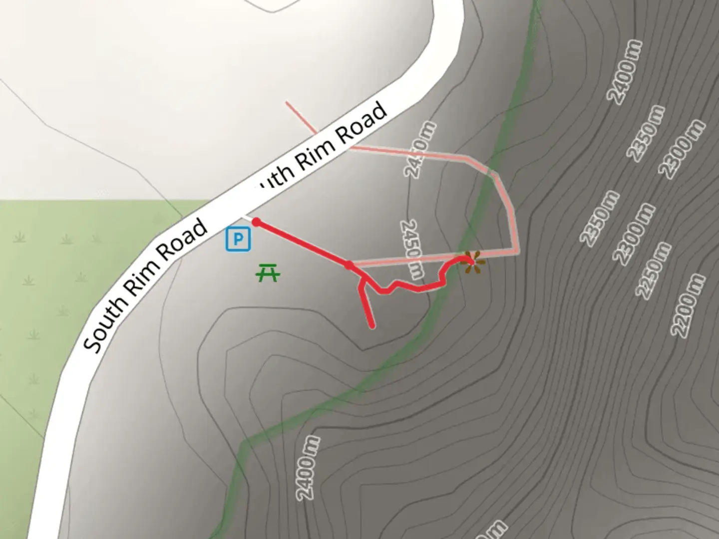 An image depicting the trail Pulpit Rock Overlook 184 Yards and its surrounding area.