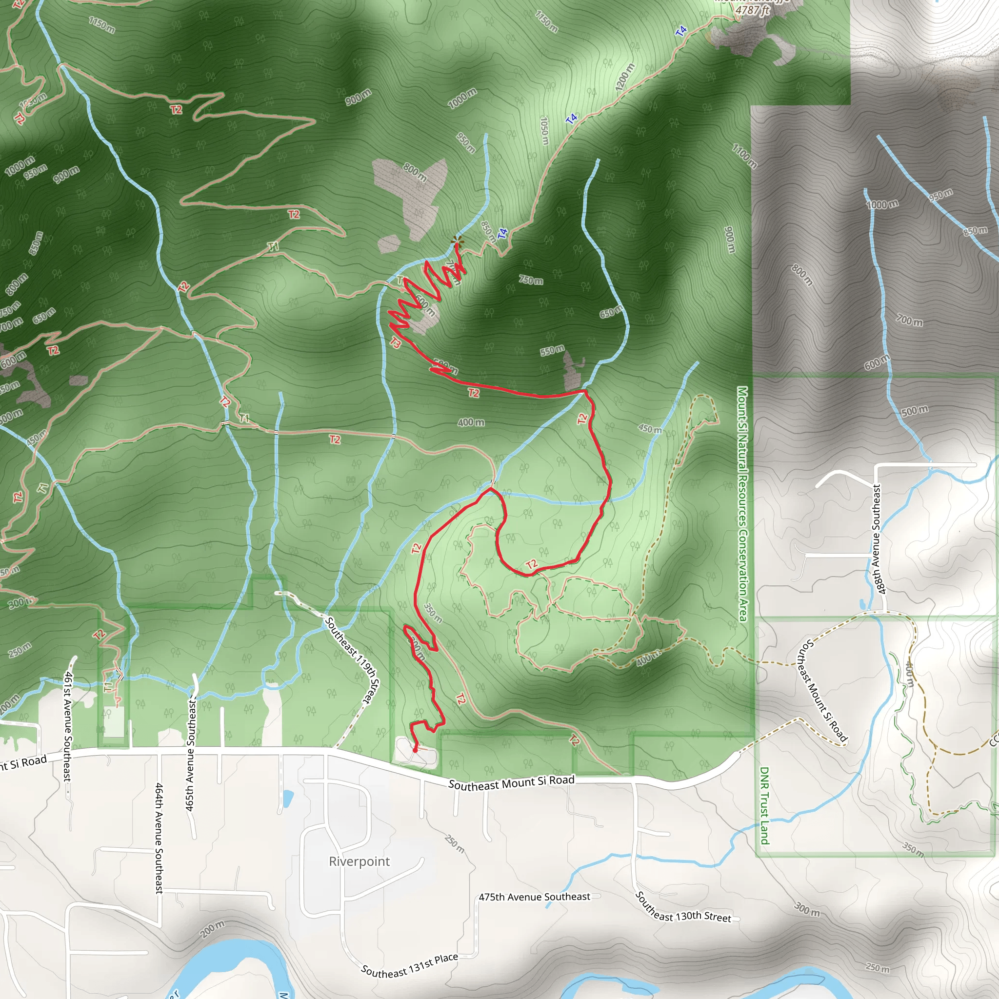 Teneriffe Falls Trail mobile static map