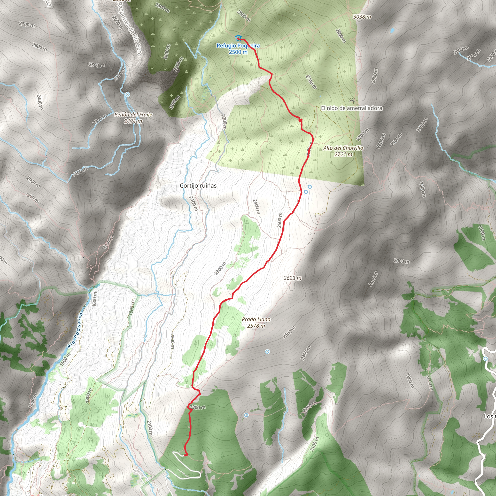 Hoya del Portillo - Refugio del Poqueira PR A 26 mobile static map