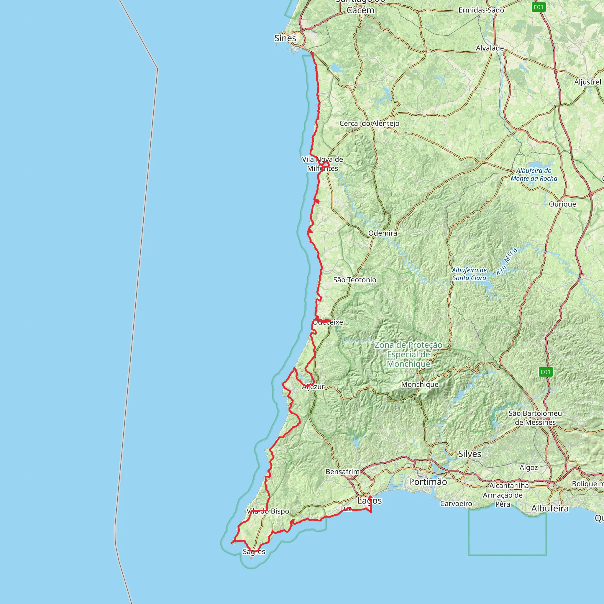 Rota Vicentina - Fishermen’s Trail mobile static map