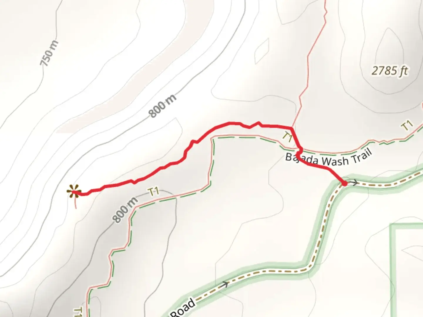 An image depicting the trail Valley View Trail from Hohokam Road and its surrounding area.