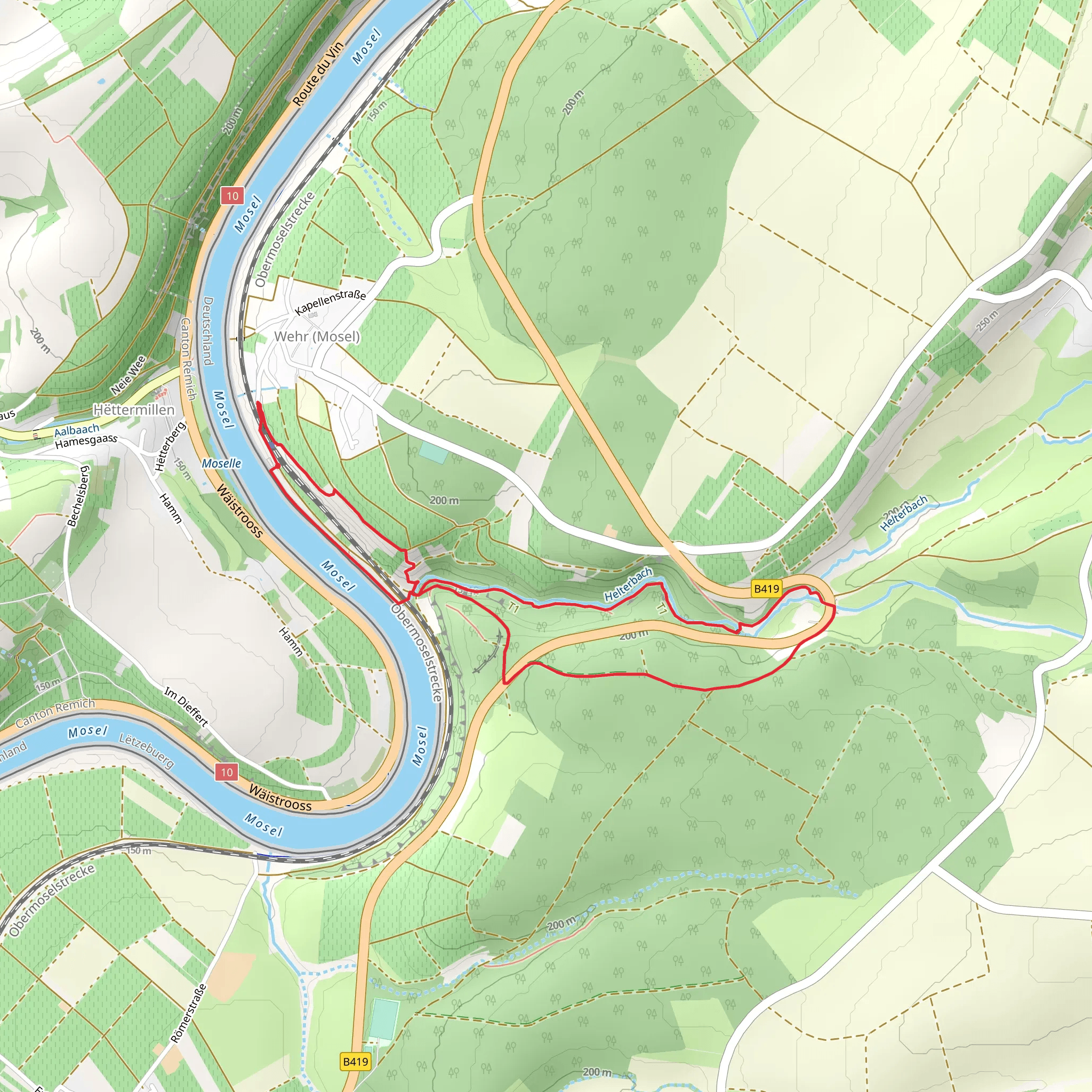 Helfantermühle Loop - Wehr mobile static map