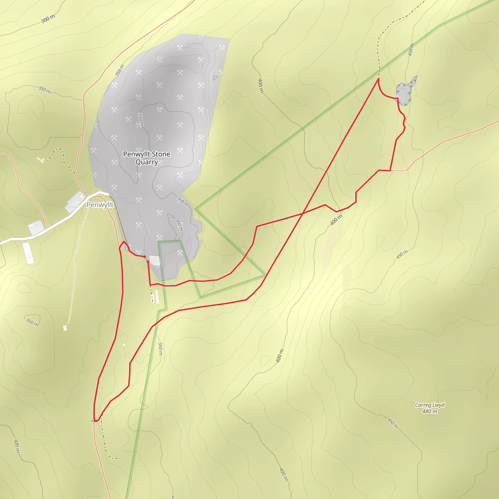 Penwyllt Circuit mobile static map