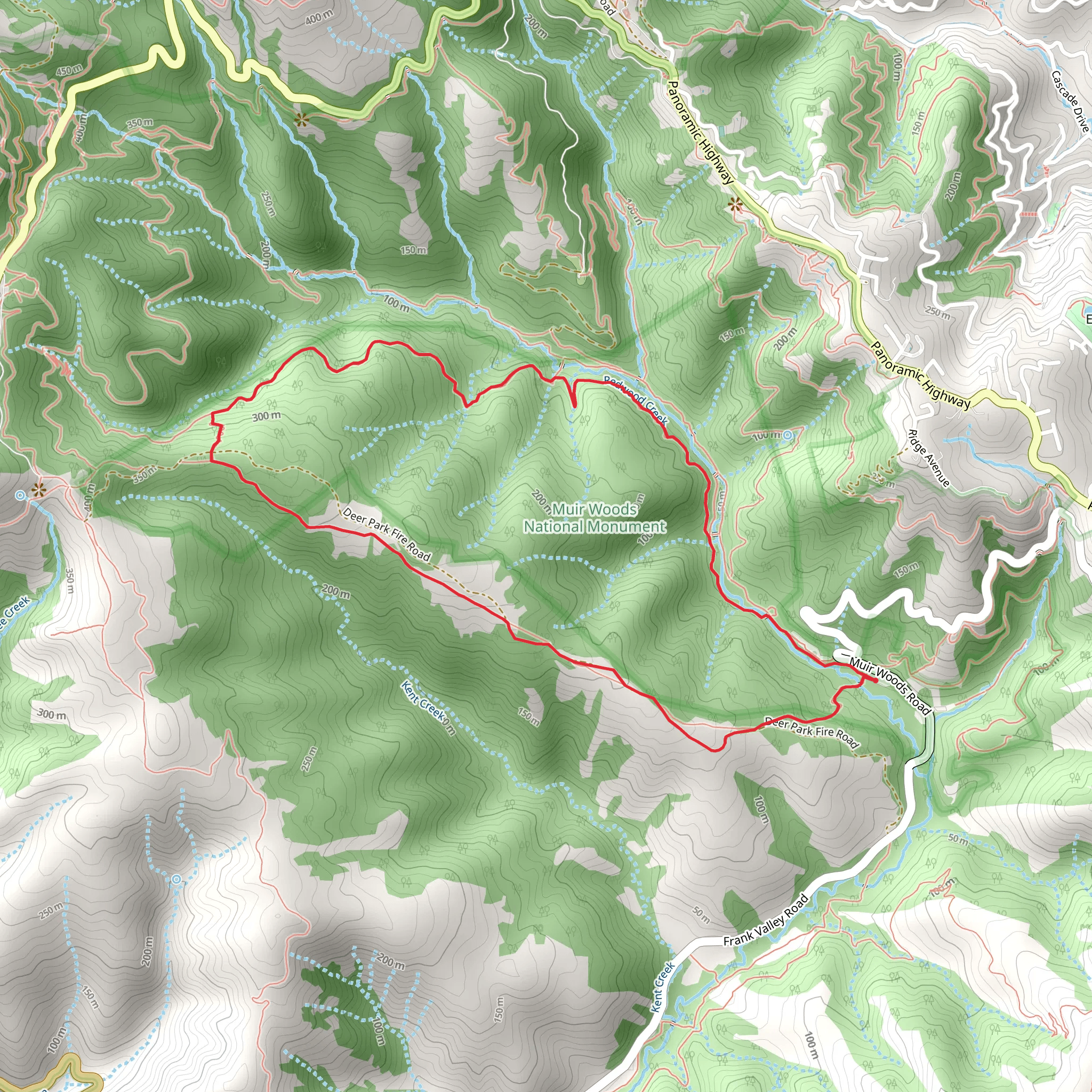 Fern Creek - Hillside - Ben Johnson - Dipsea Loop Trail mobile static map