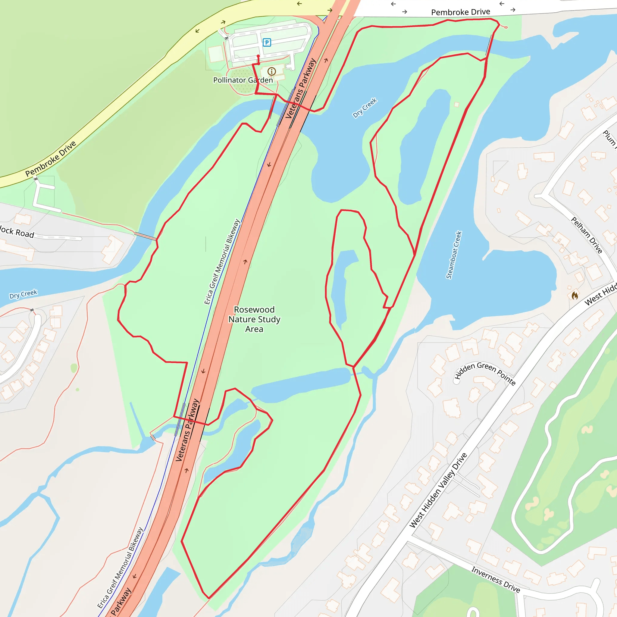 Dry Creek and Steamboat Creek Loop mobile static map