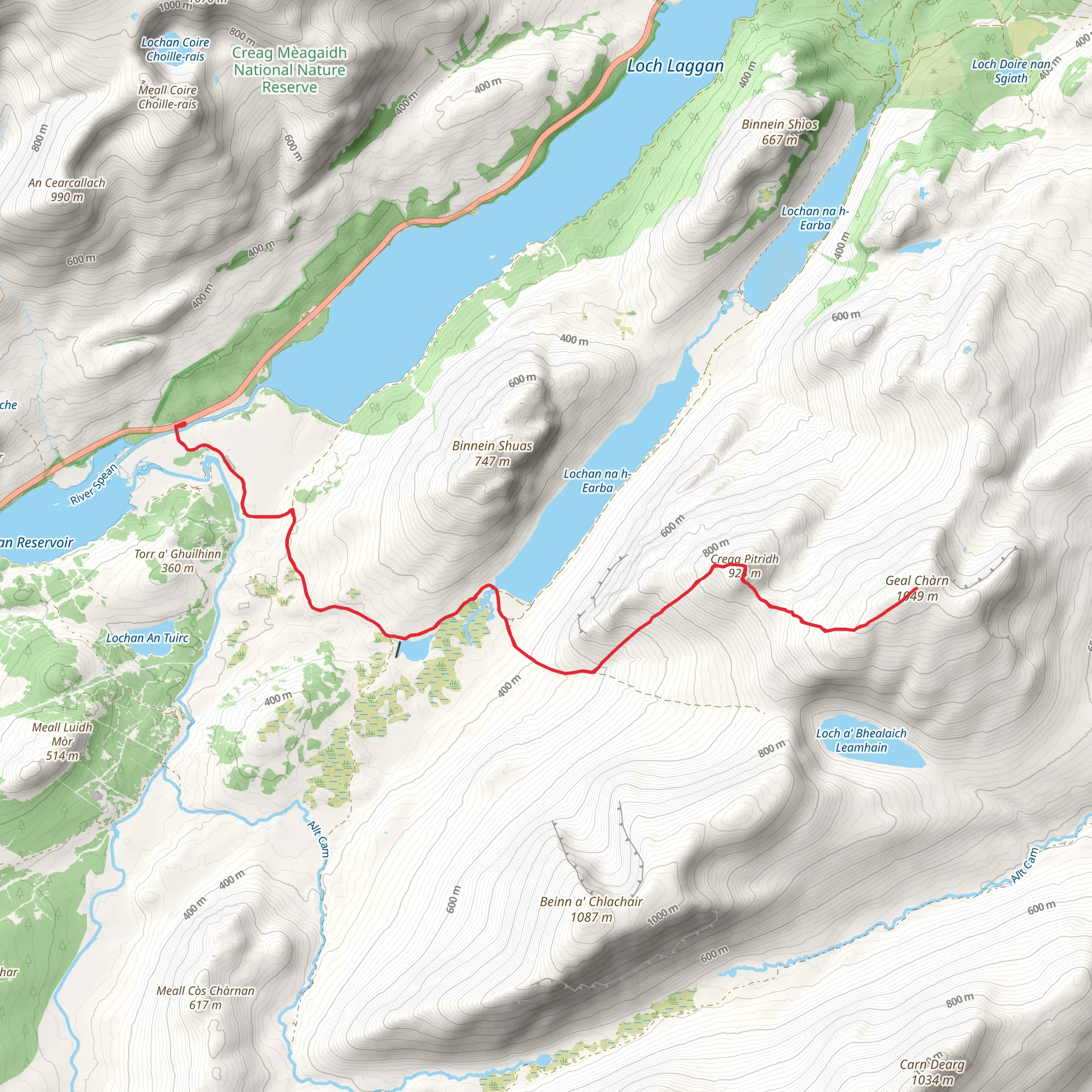 Geal Chàrn - Laggan mobile static map