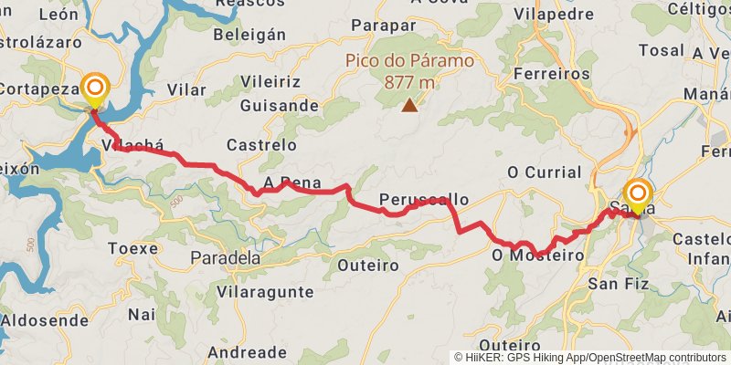 Ruta Jacobea Madrilena stage 27 Map