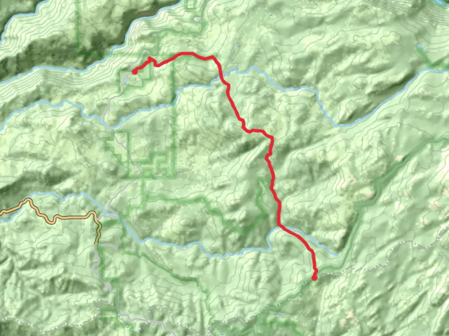 An image depicting the trail Long Gulch Creek and its surrounding area.