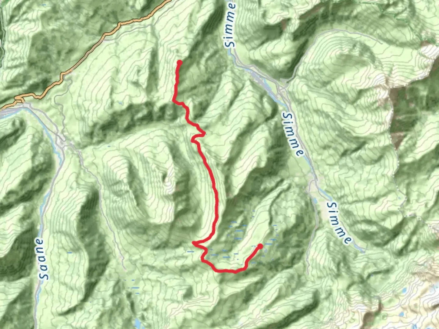 An image depicting the trail Rinderberg to Betelberg and its surrounding area.