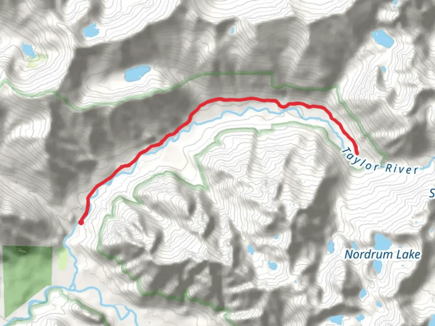 An image depicting the trail Big Creek Falls via Snoqualmie Lake Trail and its surrounding area.