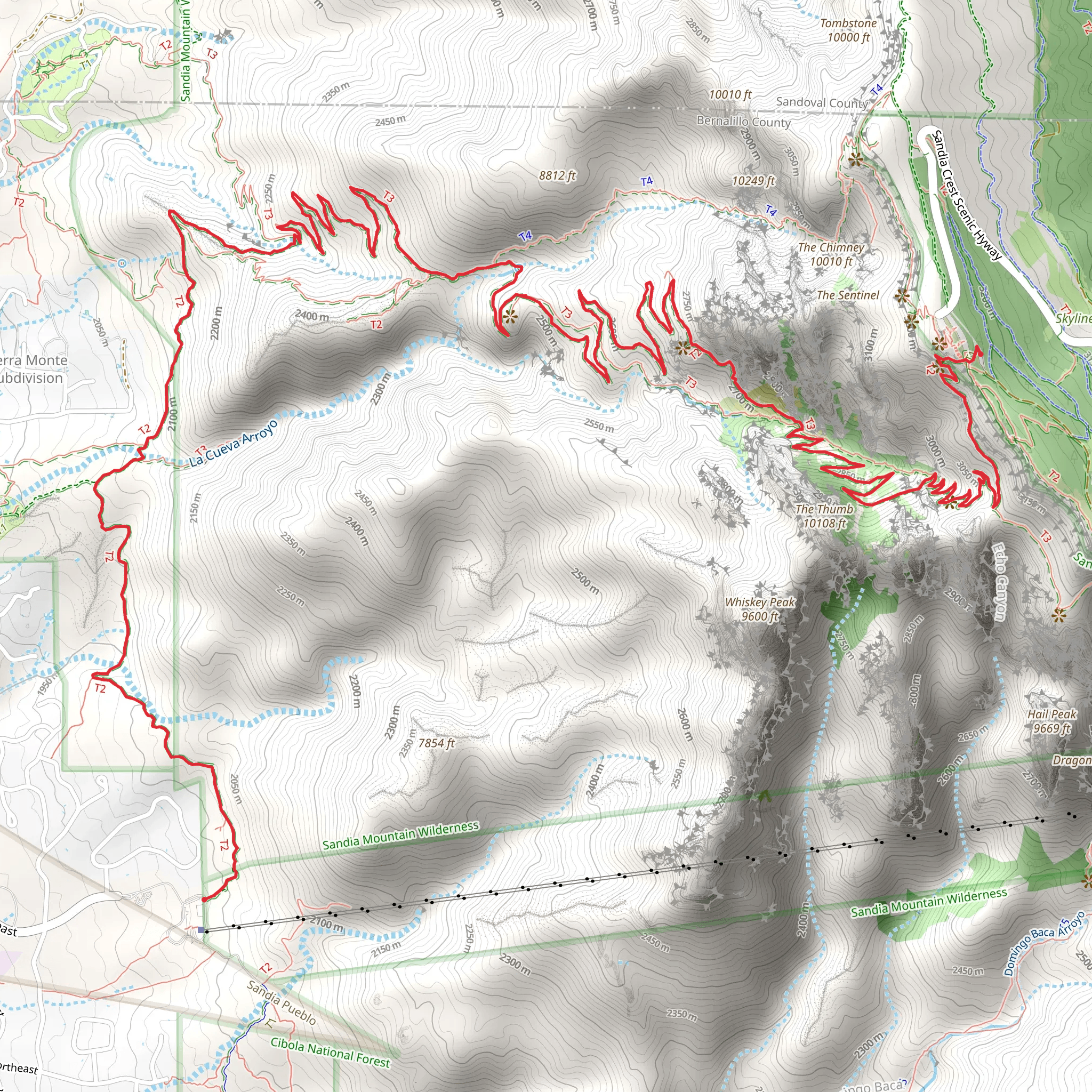 Tramway and La Luz Trail - Sandia Peak Tramway mobile static map
