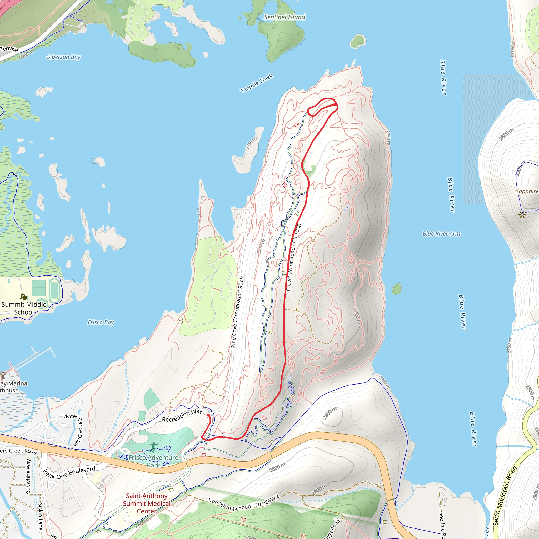 Crown Point Road Trail mobile static map