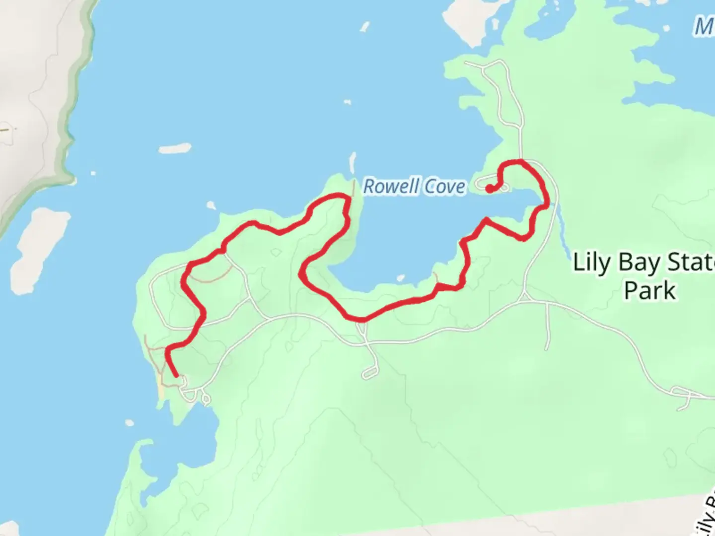An image depicting the trail Dunn Point Trail via Rowell Cove Trail and its surrounding area.
