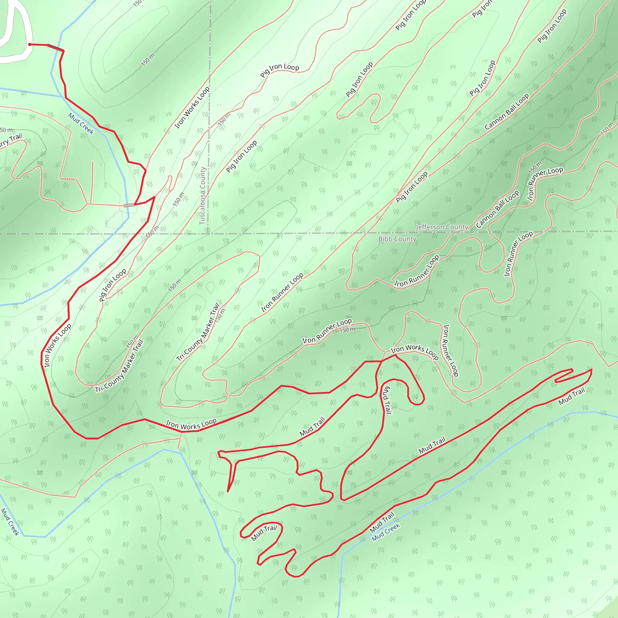 Mud Trail and Iron Works Loop mobile static map