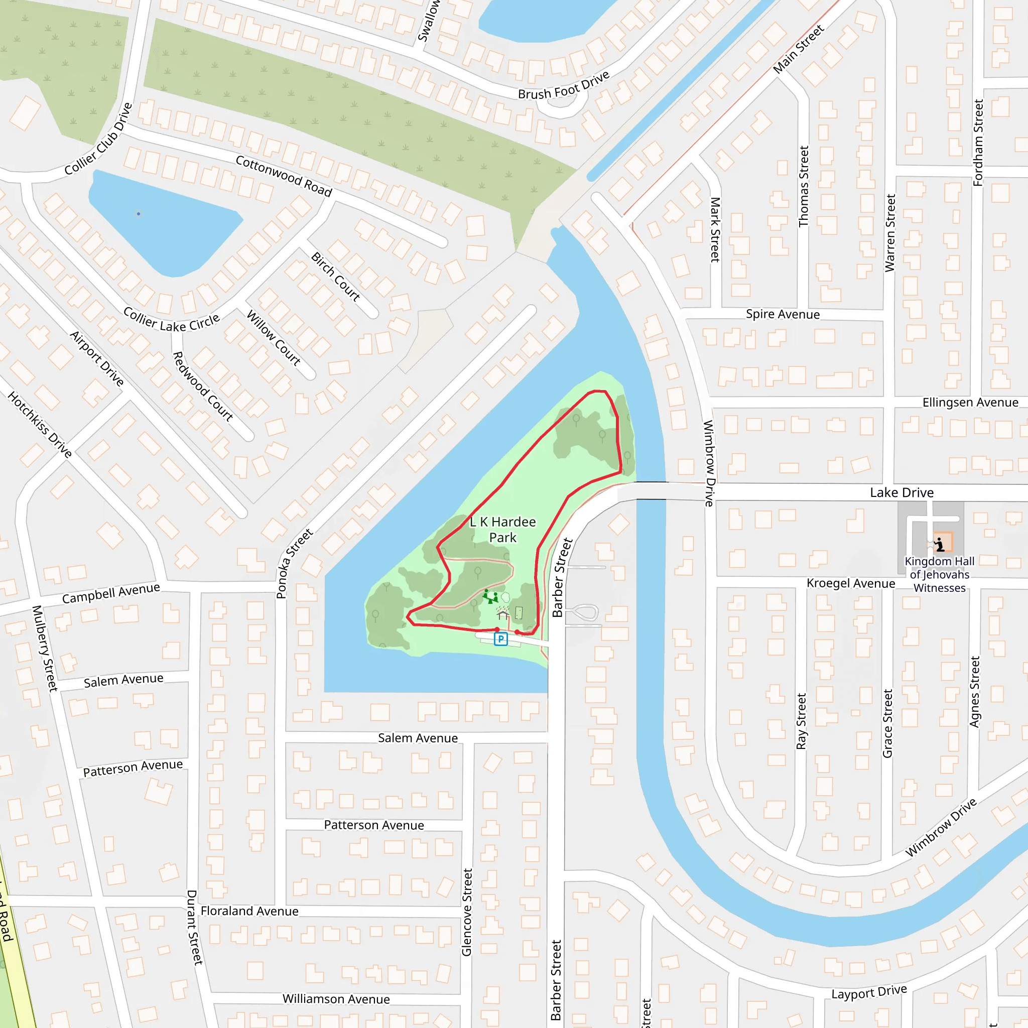 L K Hardee Park Loop mobile static map