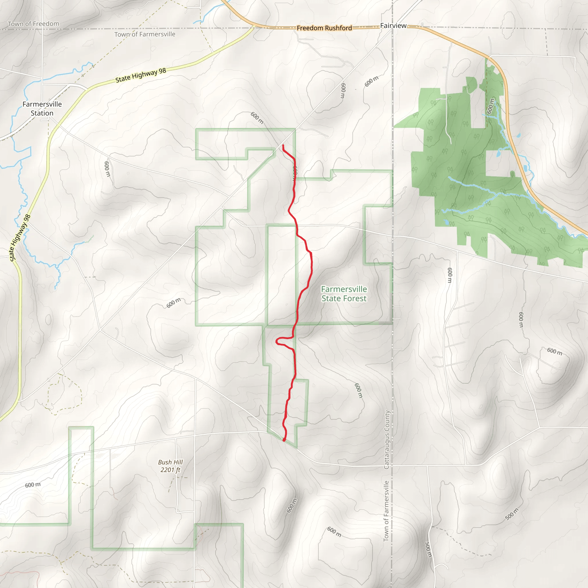 Finger Lakes Trail Out and Back mobile static map