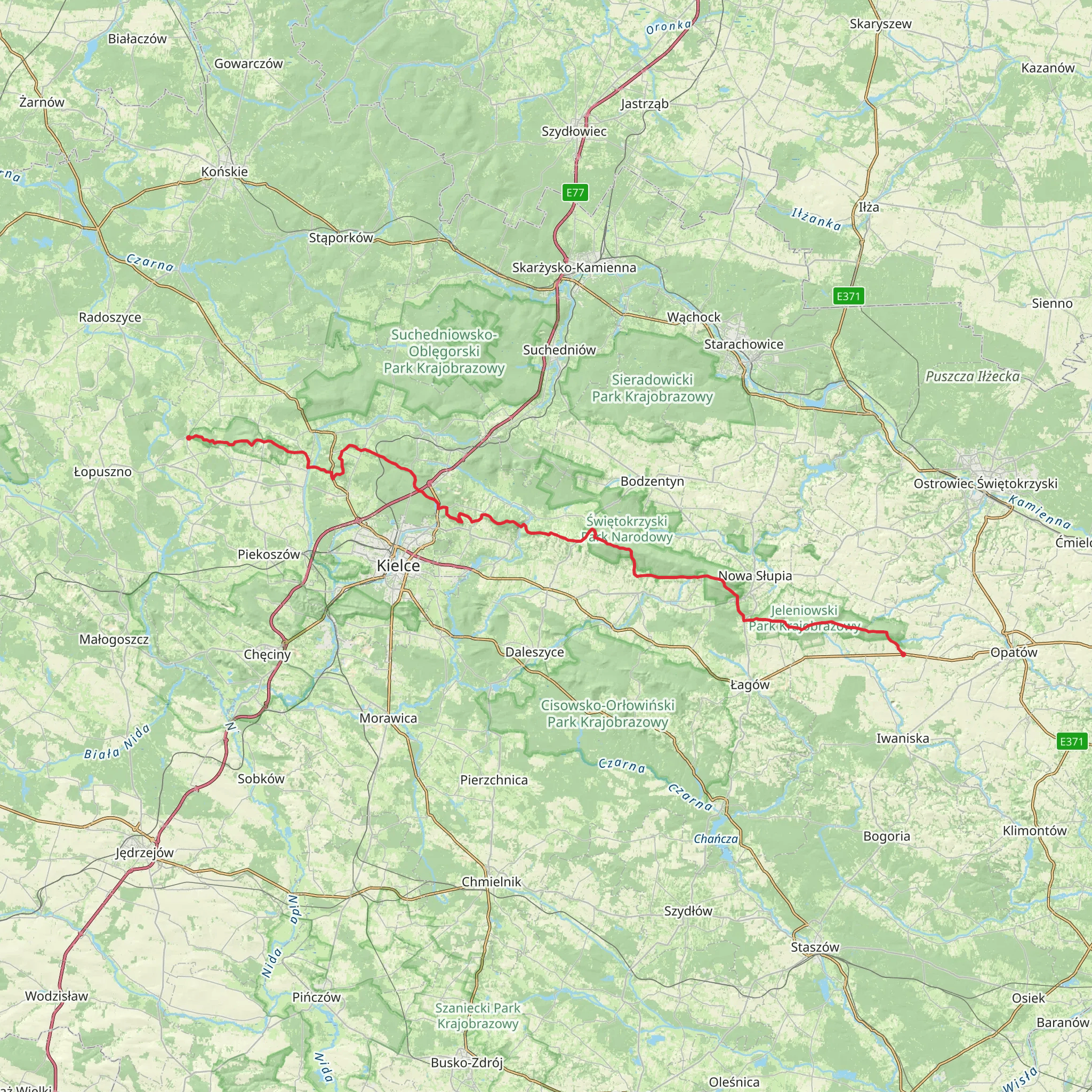 Main Swietokrzyski Trail mobile static map