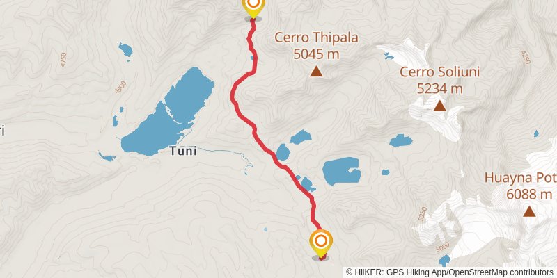 Cordillera Real Traverse alt 6 Map