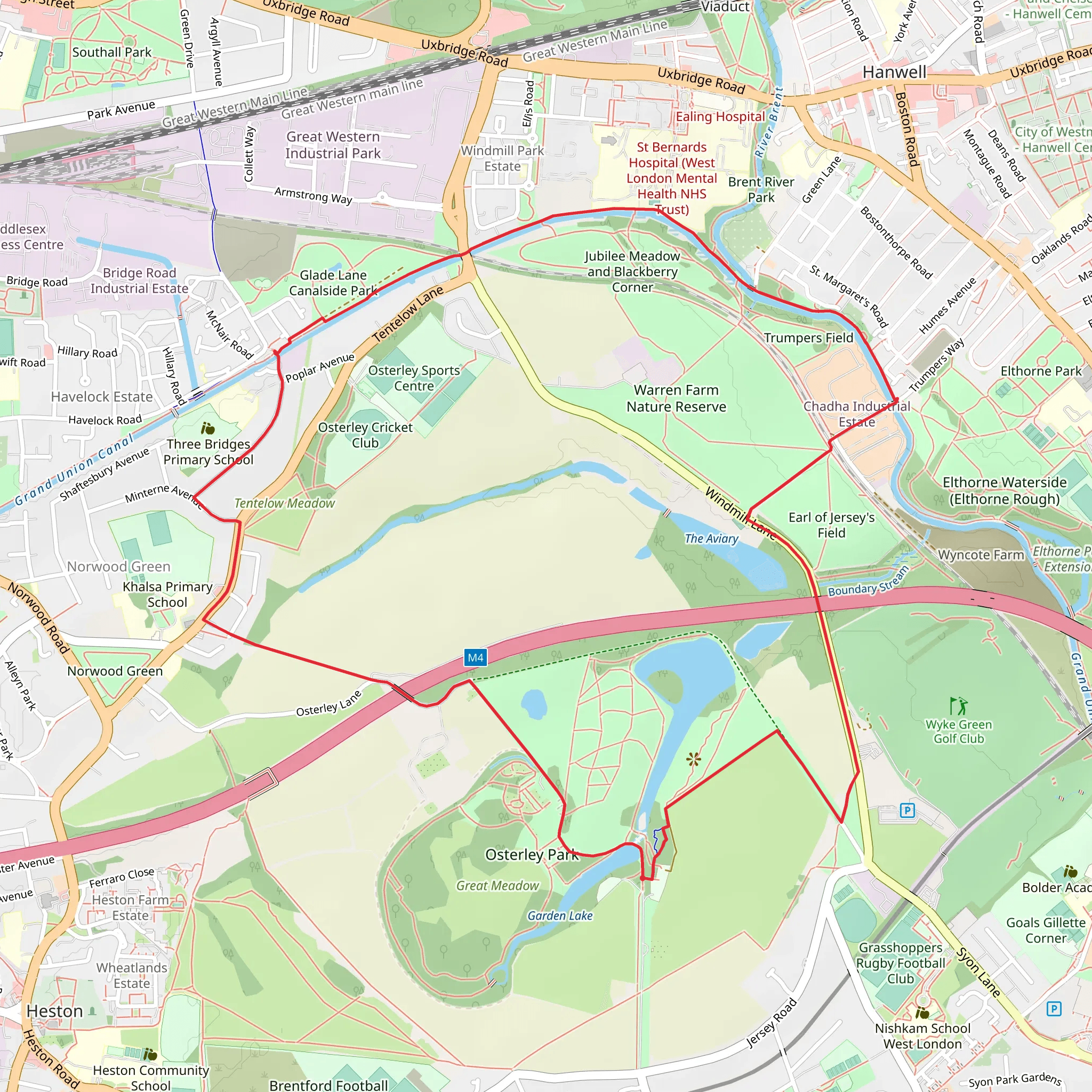 Middle Lake and Jubilee Meadow and Blackberry Corner mobile static map