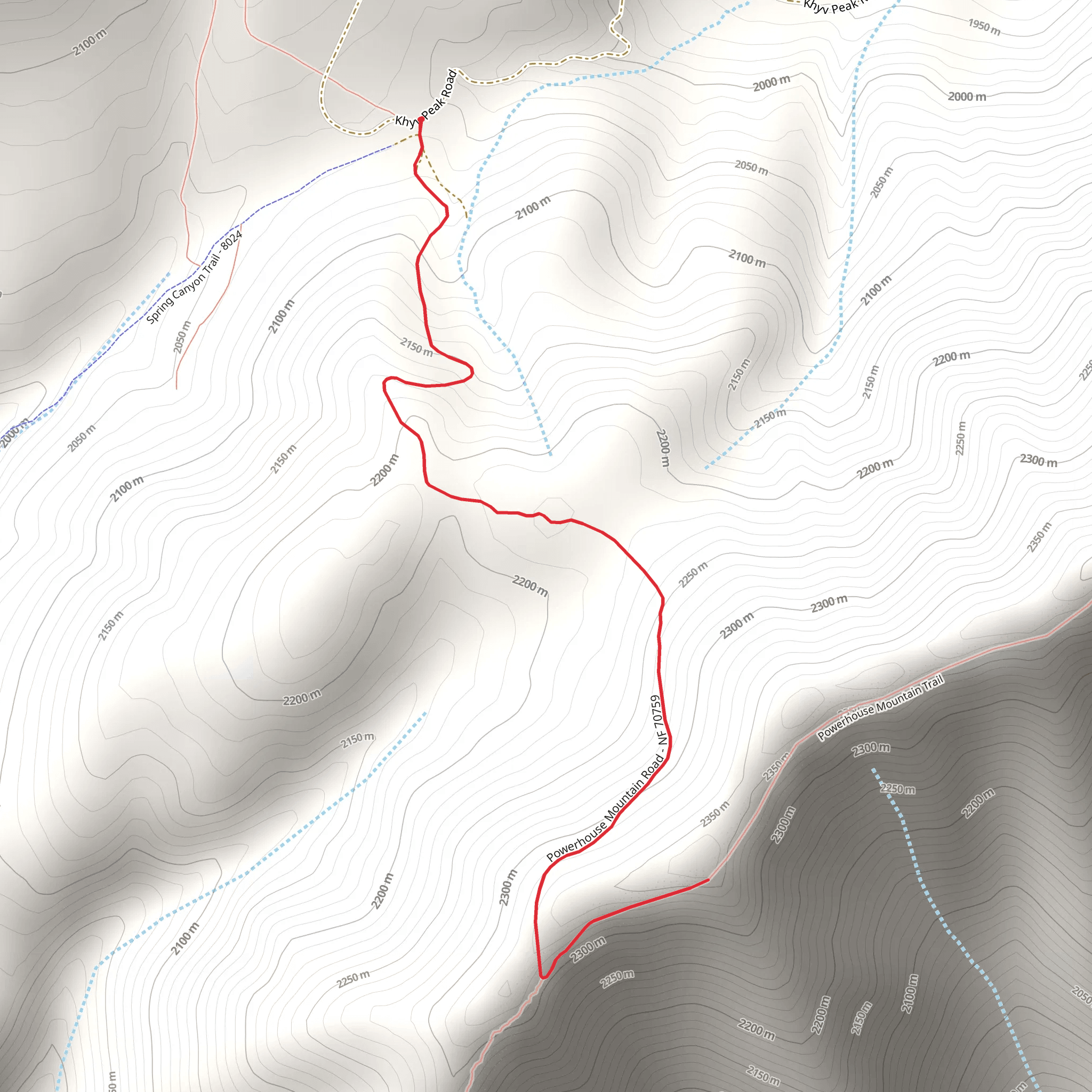 Powerhouse Mountain Trail mobile static map