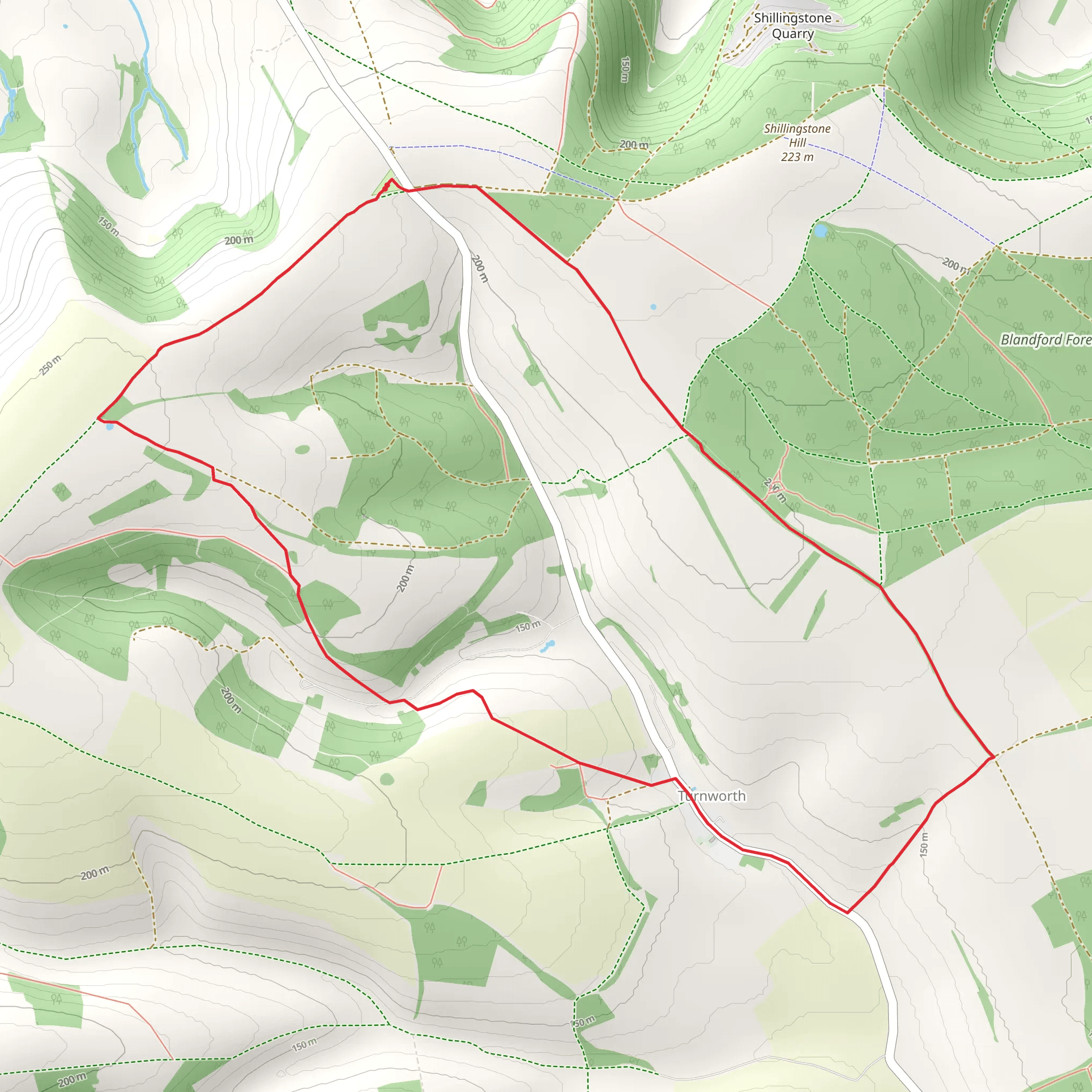 Hole Plantation via Wessex Ridgeway mobile static map