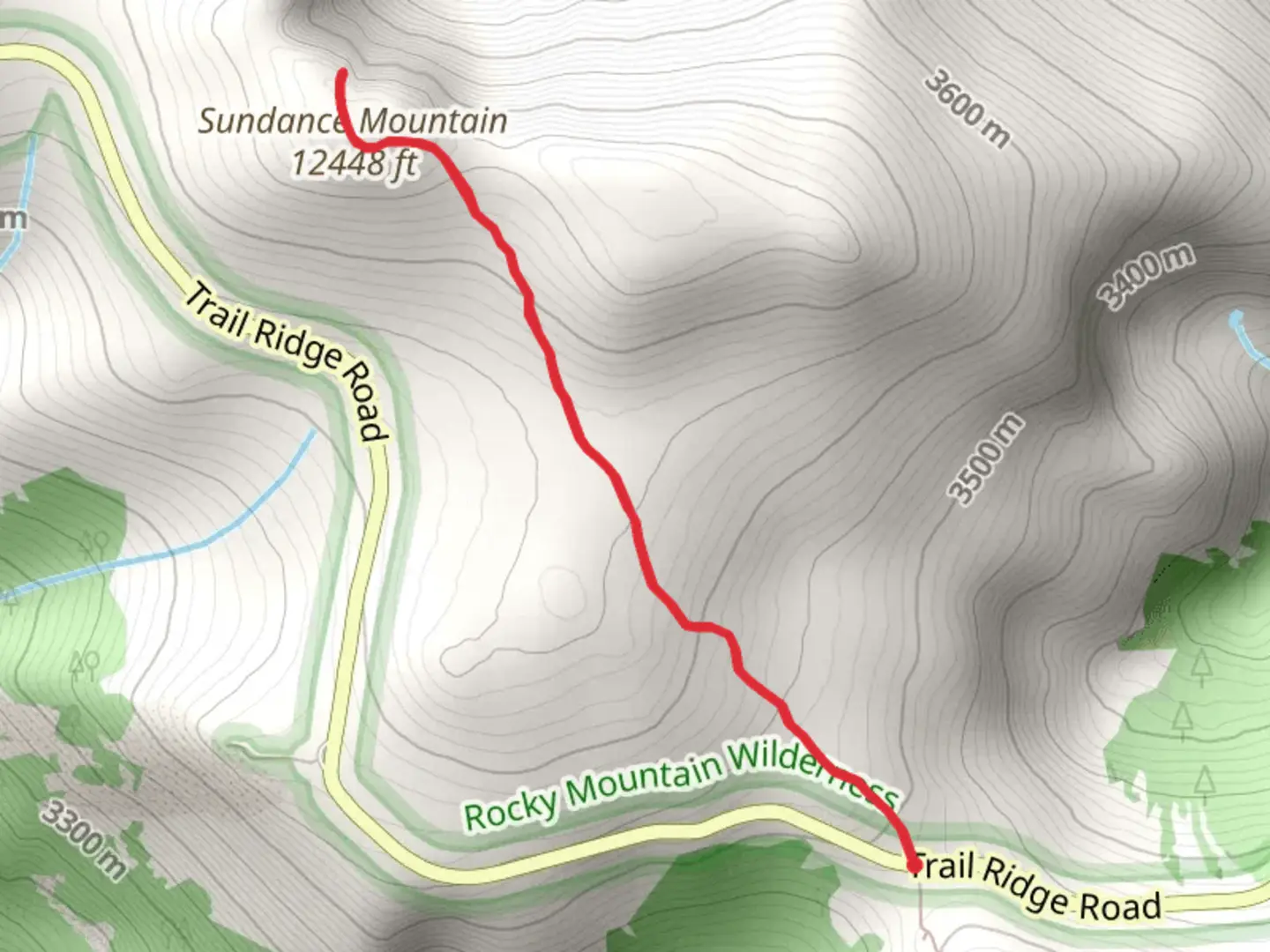 An image depicting the trail Sundance Mountain and its surrounding area.
