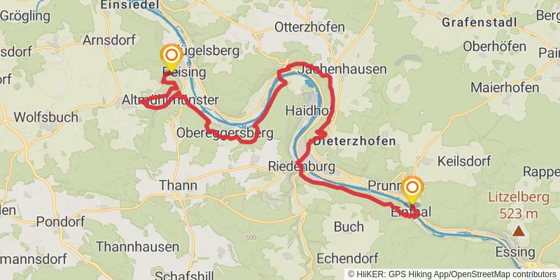 Altmülthal Panoramaweg stage 10 Map