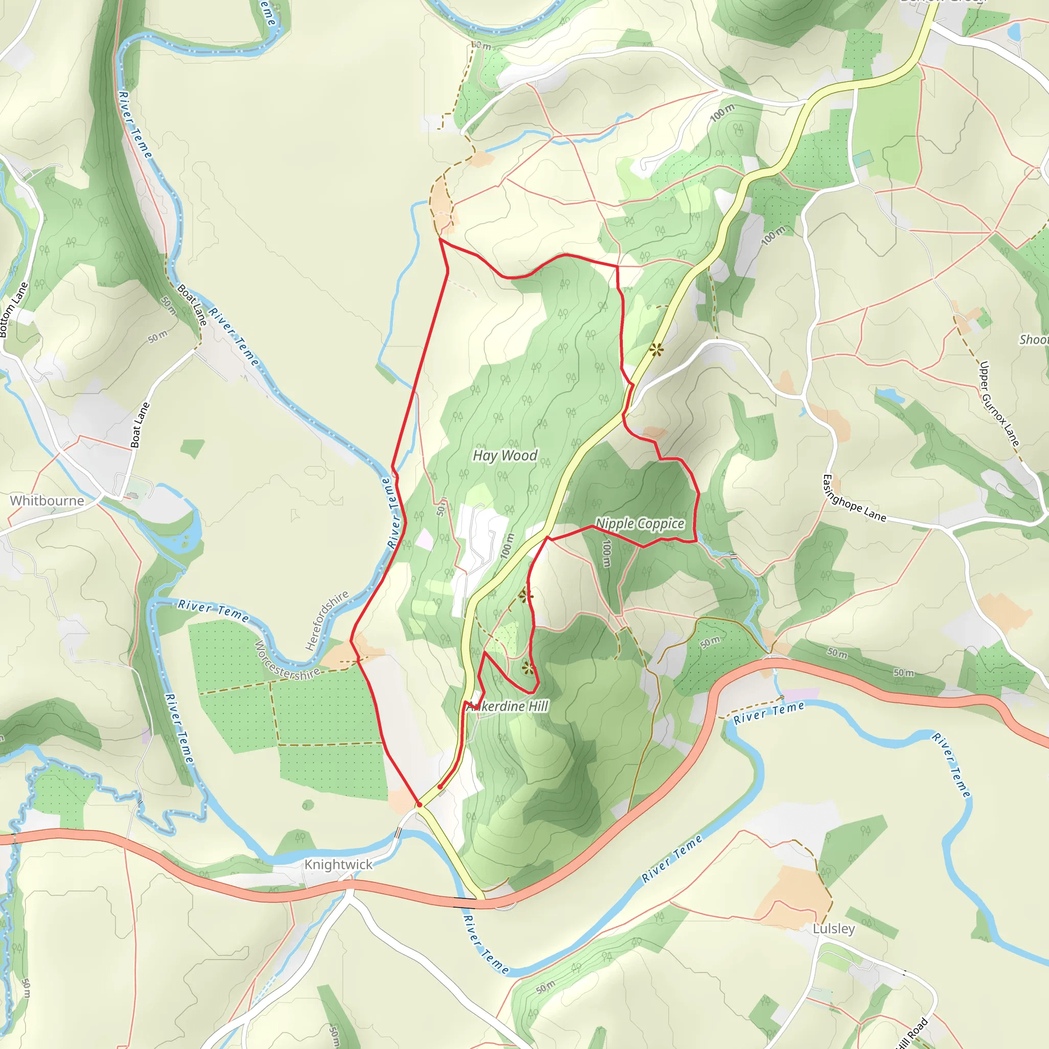 Ankerdine Hill Loop mobile static map